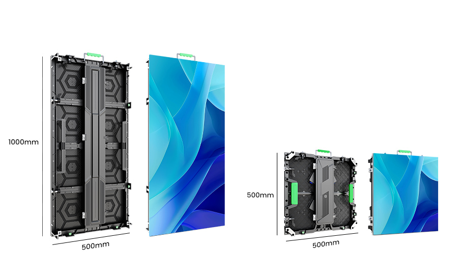 TOP Dance LED Display Cabinet Sizes 500x1000mm and 500x500mm