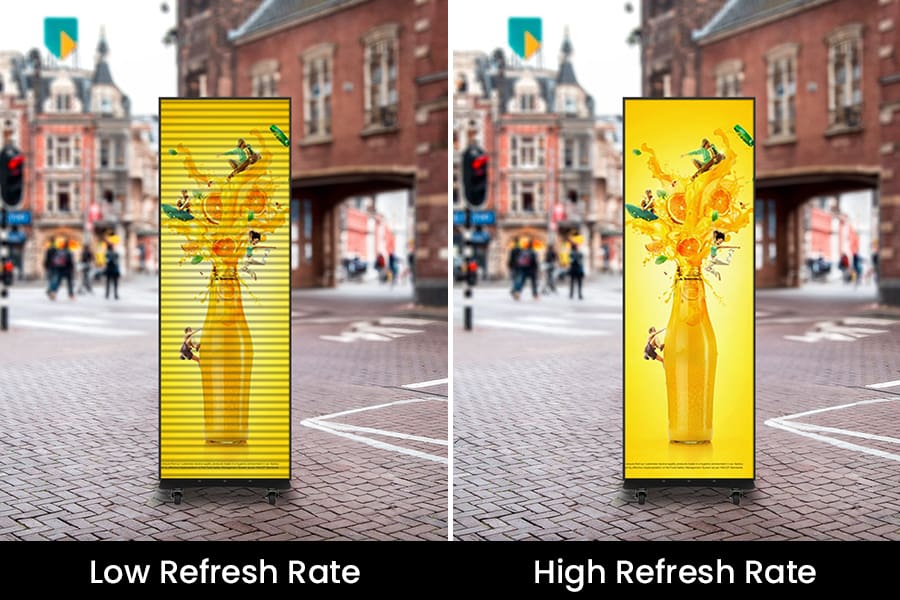 outdoor led poster smooth motion high refresh rate 7680hz