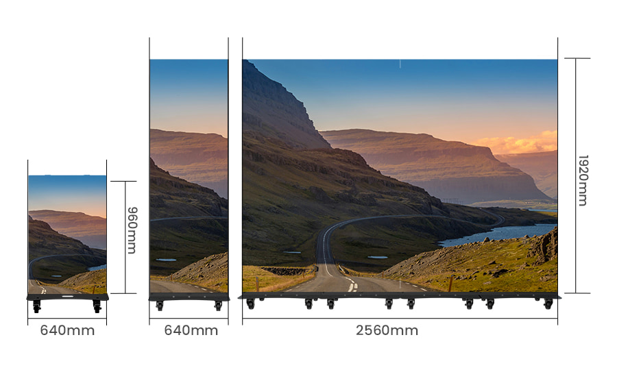 LED Screen Poster contrast of different sizes