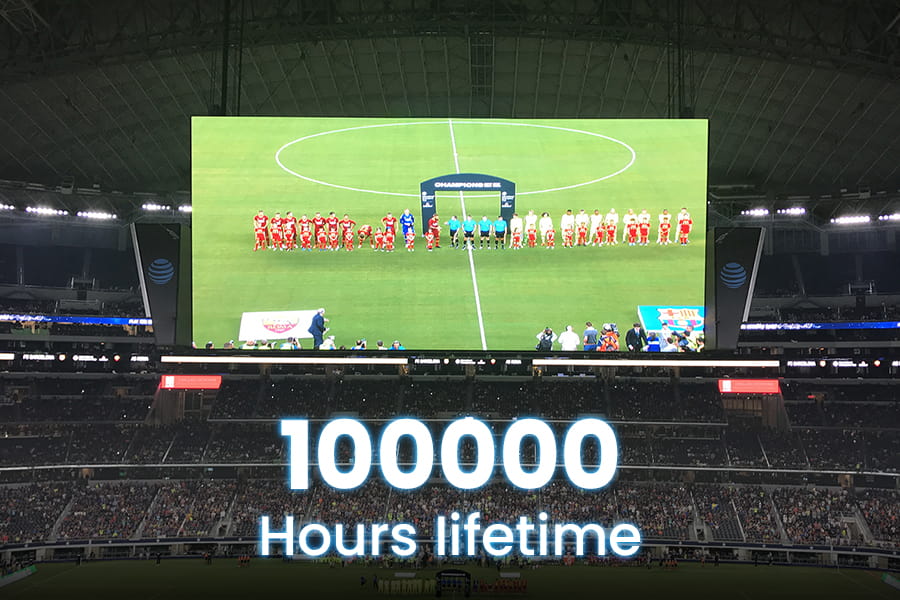 The 100000 hours lifetime of Stadium LED Display