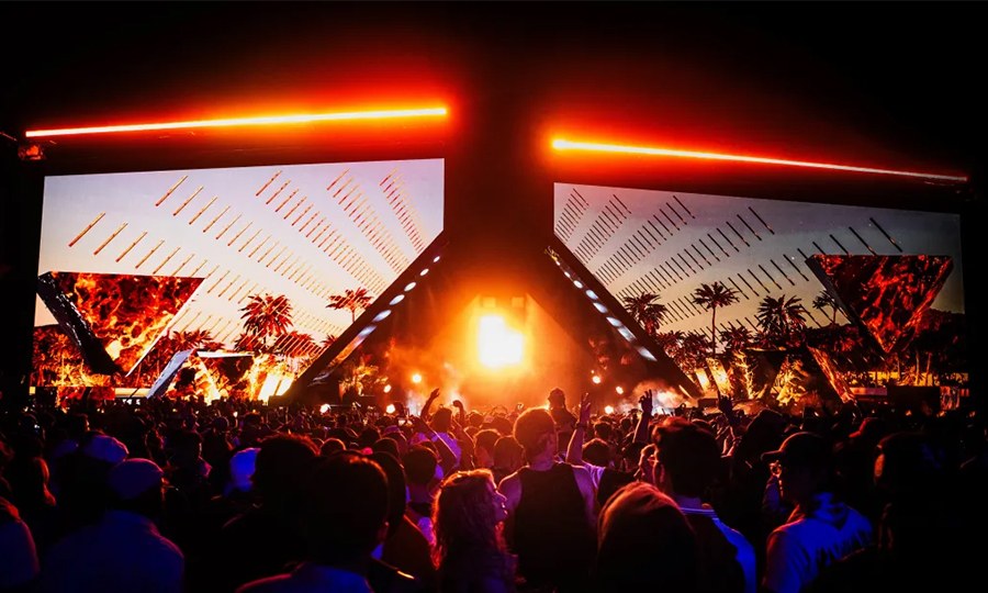 The Coachella 2024 Quasar stage display screen