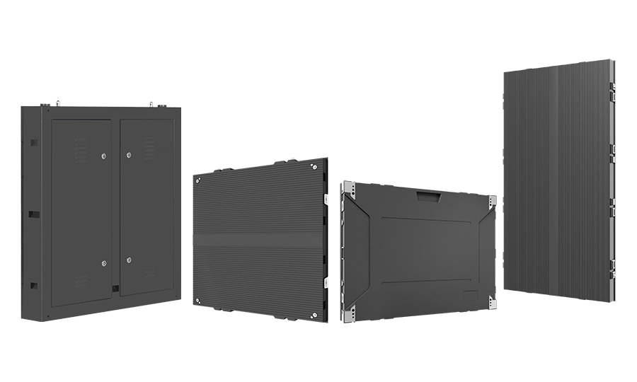 Collage of TOP DANCE fixed LED screen cabinets showcasing premium design and quality.