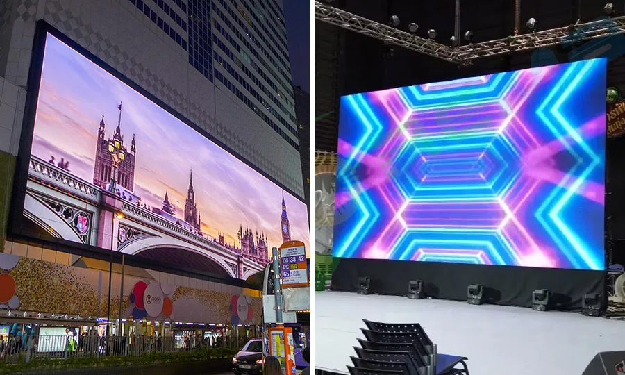 Comparison of fixed LED screens versus rental displays, highlighting ROI benefits