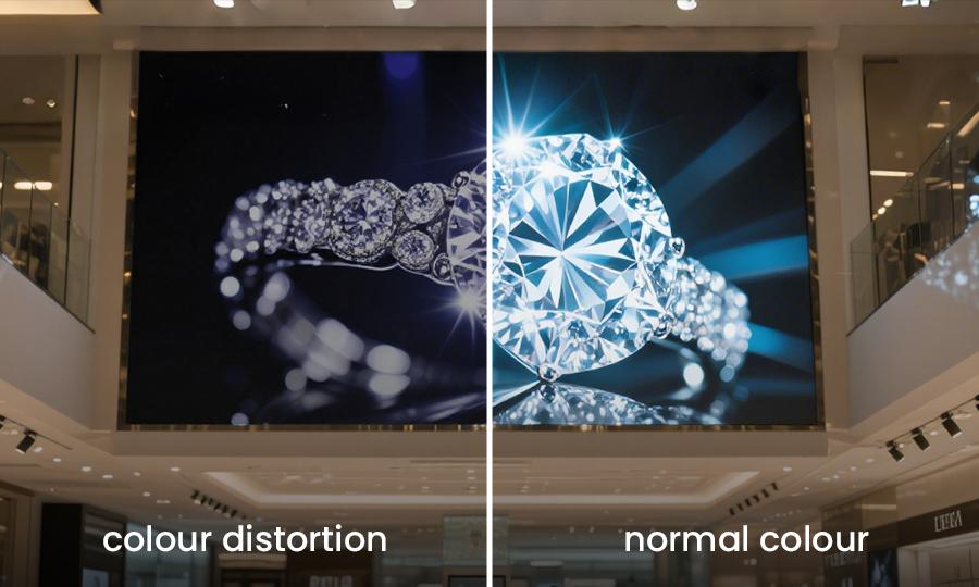 Color distortion on LED display screen