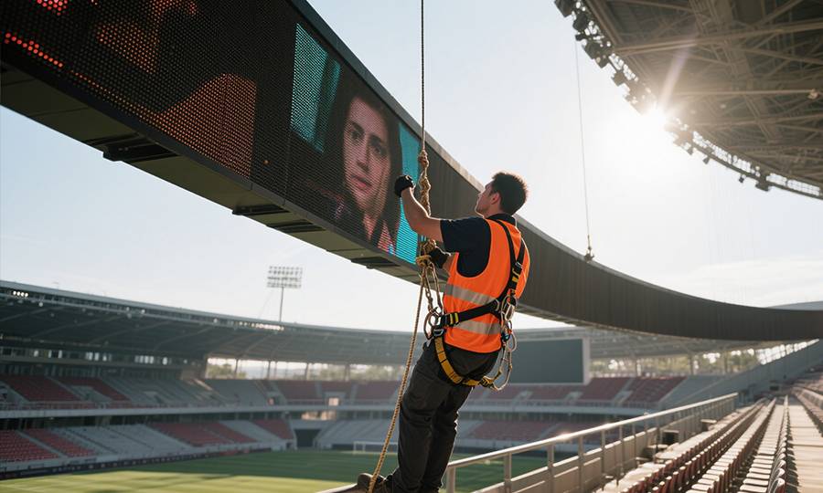 Inspecting LED display for damage