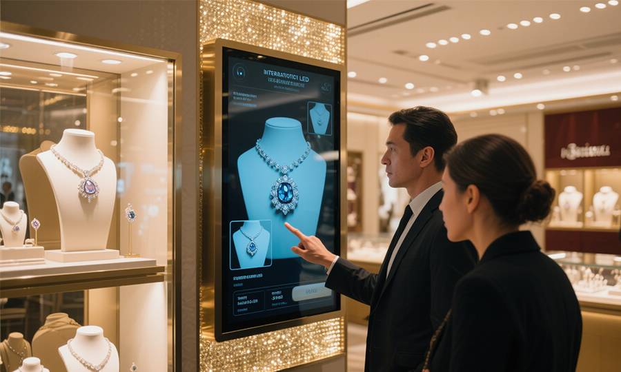 Interactive LED display in retail enhancing shopping