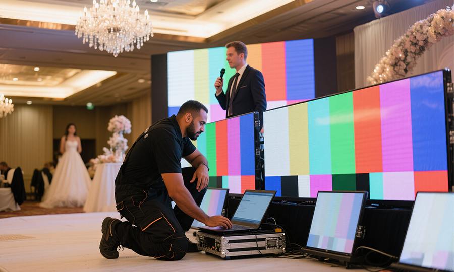LED screen failure disrupts wedding event