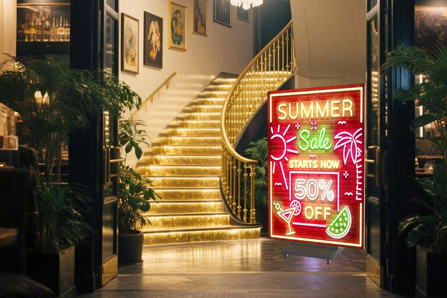 Tri-fold LED Poster Displays Expansive Screen