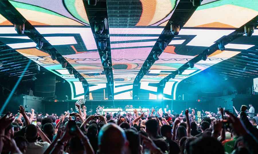 Witness dynamic LED display content igniting nightclub vibes