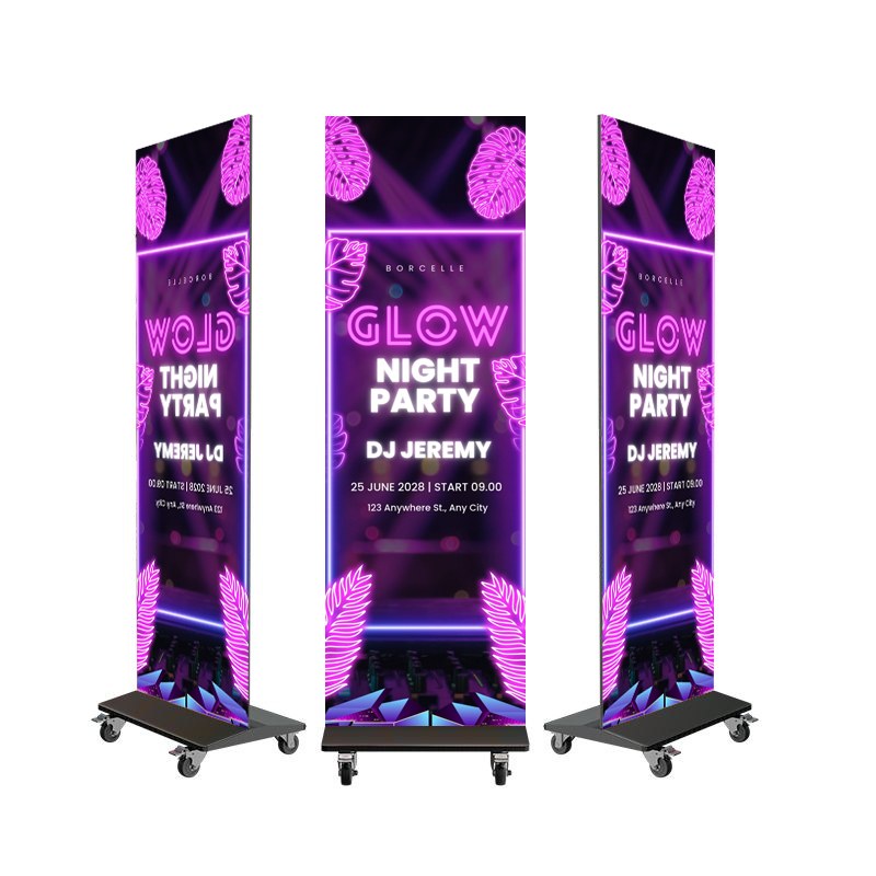 Battery Foldable LED Poster | Wireless & Portable for Events