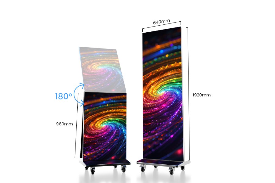 Foldable-double-sided-LED-poster-for-versatile-advertising