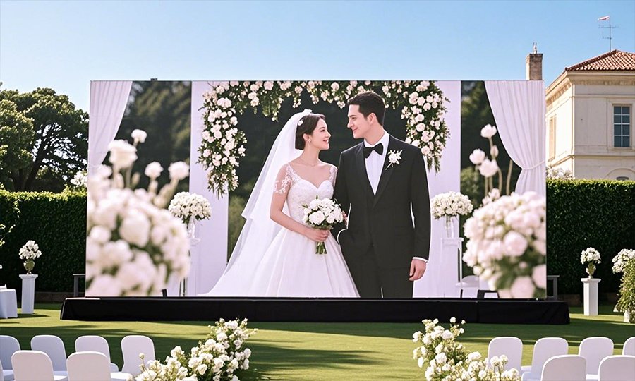 P3-LED-display-for-wedding-video-wall-in-bright-light.