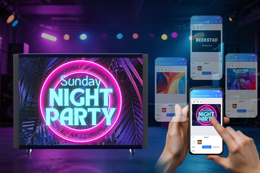 Manage-DJ-facade-visuals-wirelessly-from-a-mobile-app-and-custom-logos-themes