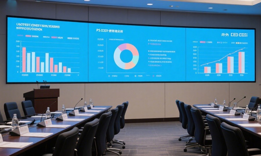 P5-LED-wall-displays-sharp-data-at-corporate-conference.