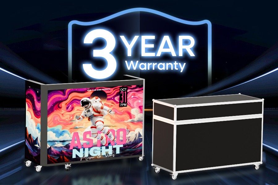 3-Year Warranty for TOP DANCE foldable DJ booth