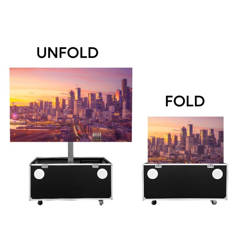 Movable Led Display Retractable Folding Portable LED Display | One-Touch Lift & Fold