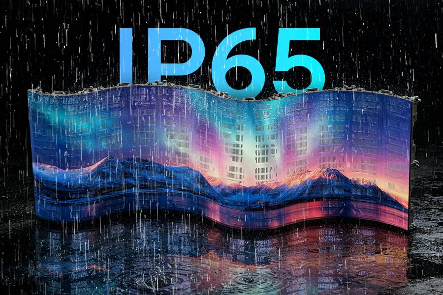 Rely on IP65 waterproof flexible LED screen in heavy rain