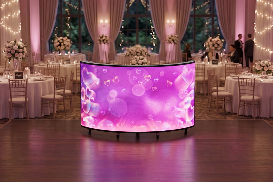 Capture more attention with a fuller front display on LED DJ Booths
