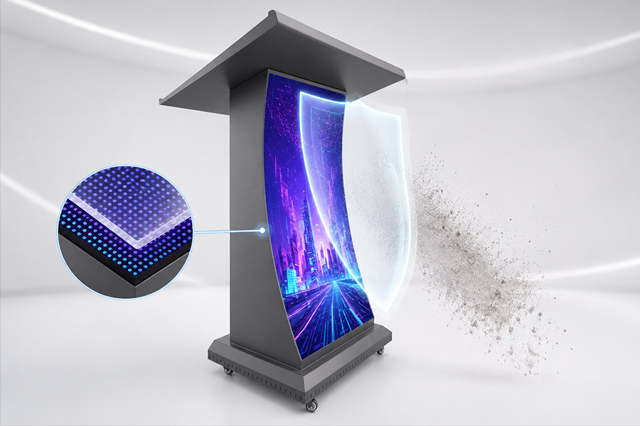 GOB module coating protecting LED podium from impact
