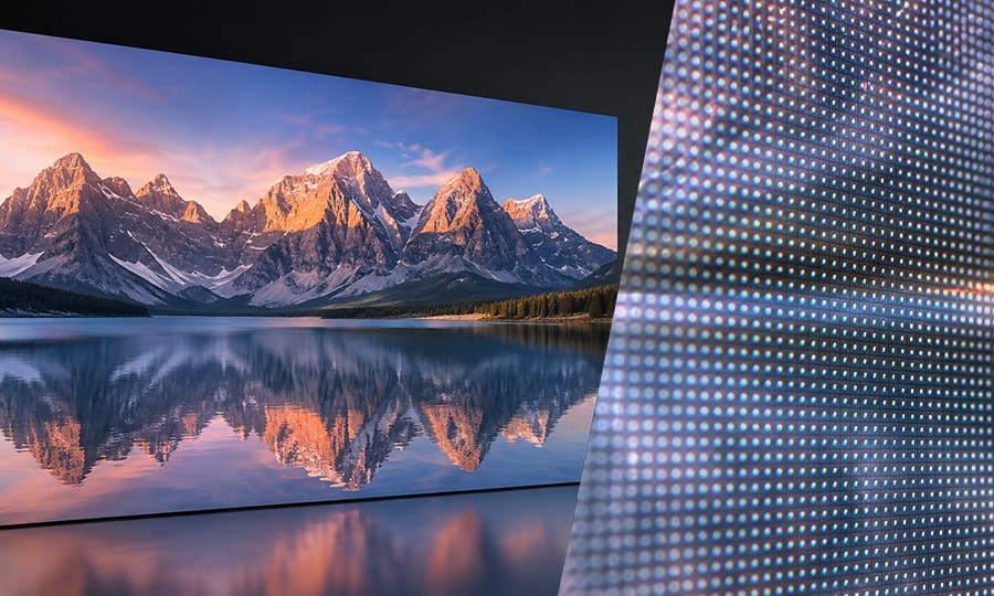 High-definition image on P4 screen shows pixel density