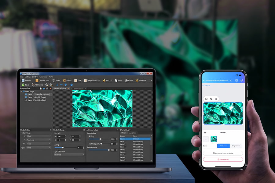 Manage content easily via App and PC on LED DJ Booths