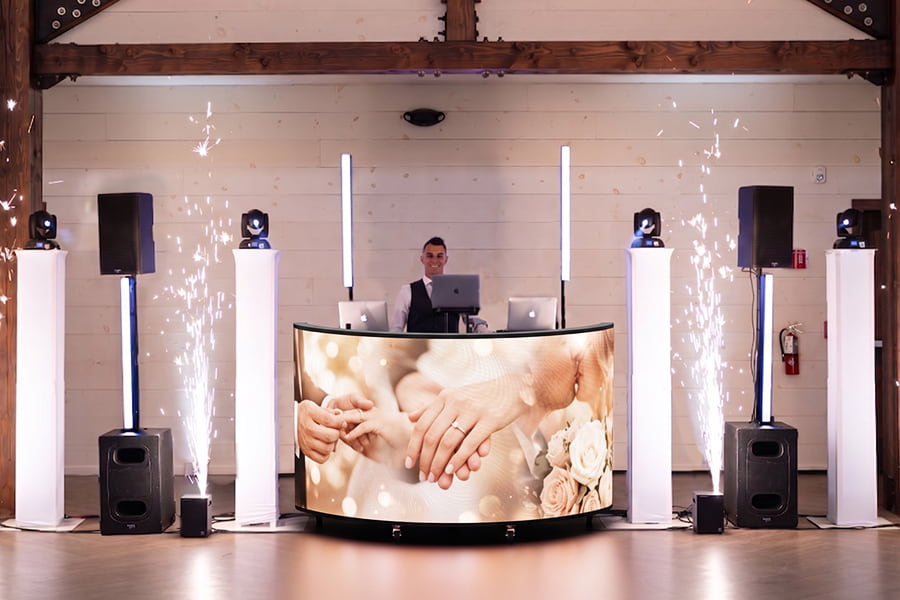 Premium LED DJ Booths for high-end wedding events
